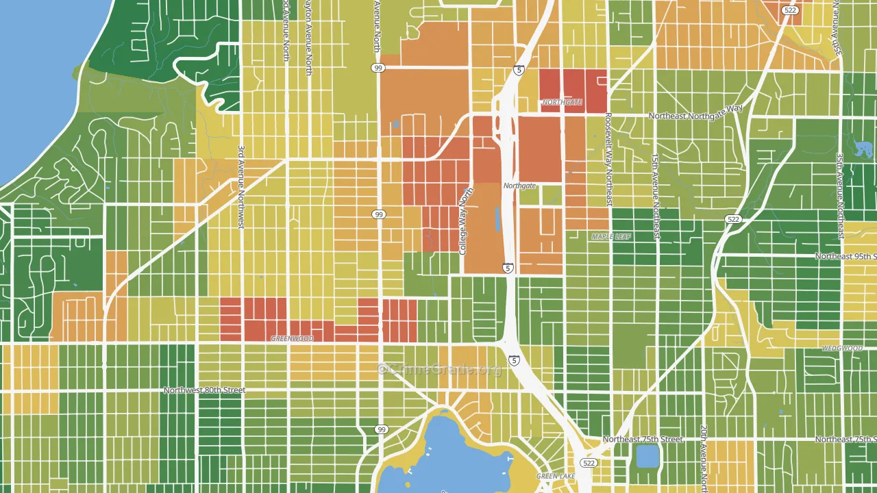 North College Park, Seattle, WA Map of Vandalism Rates