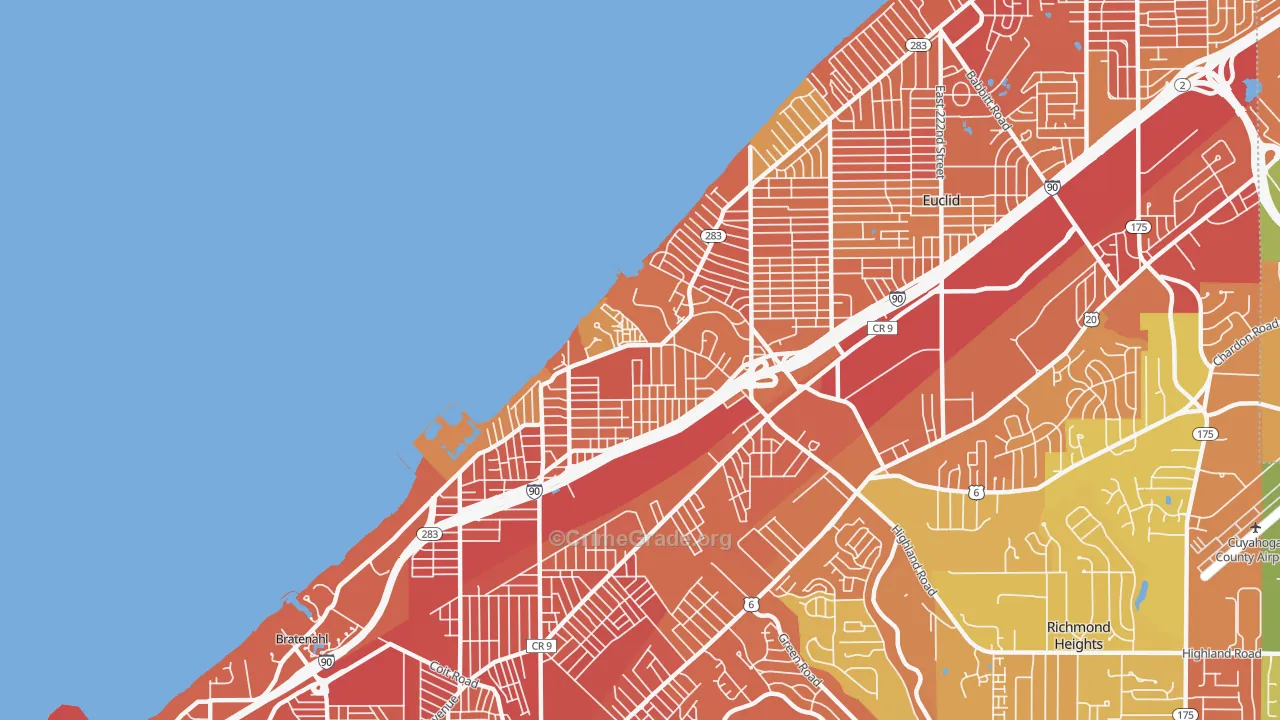 North Collinwood, Cleveland, OH Map of Vandalism Rates