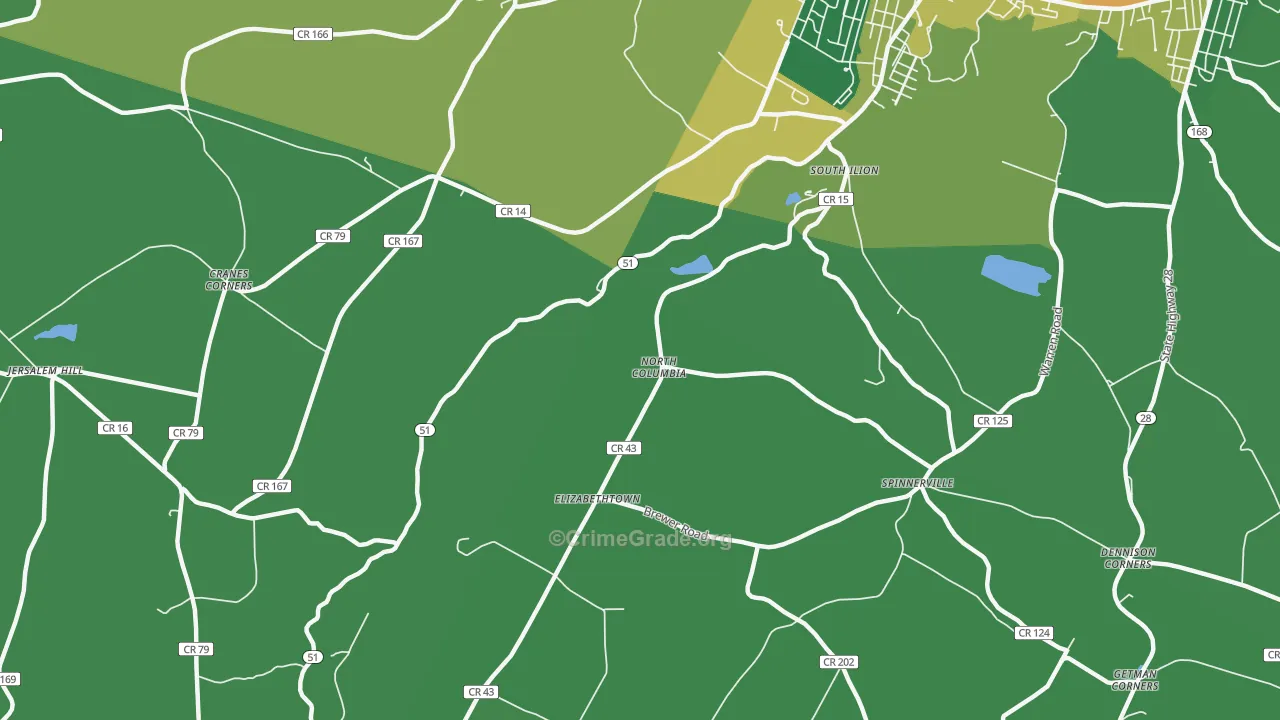 North Columbia, NY Map of Vandalism Rates