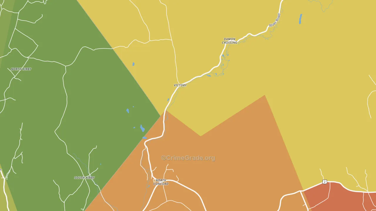 North Concord, VT Map of Vandalism Rates