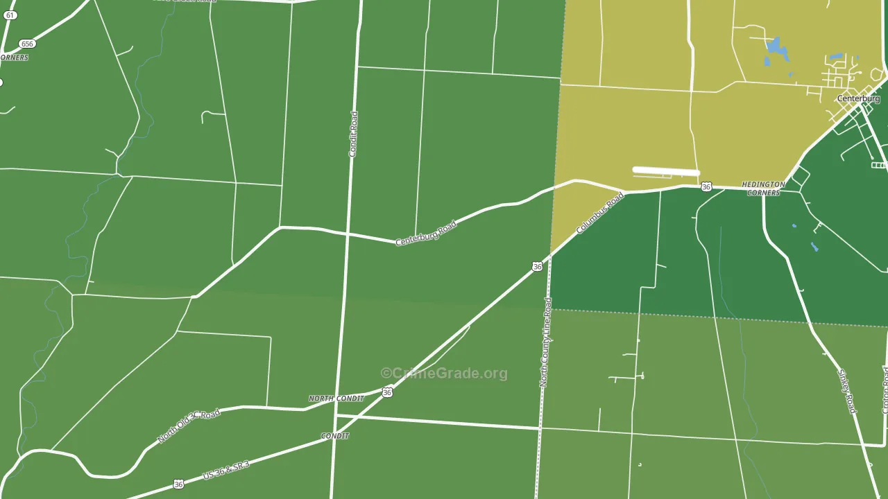 North Condit, OH Map of Vandalism Rates