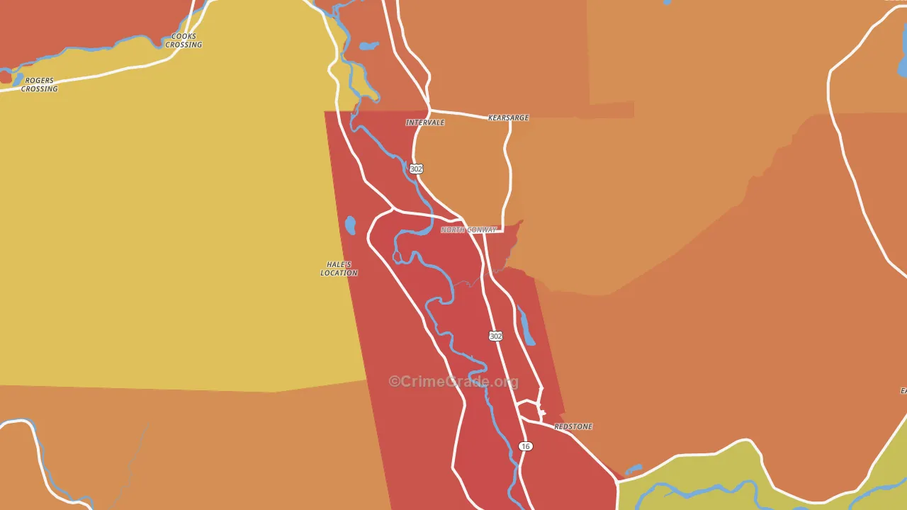 North Conway, NH Map of Vandalism Rates