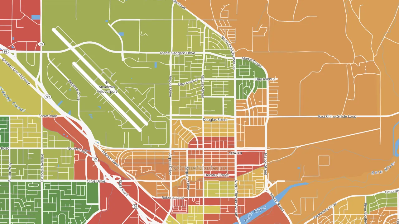North Country Meadows, Oildale, CA Map of Vandalism Rates