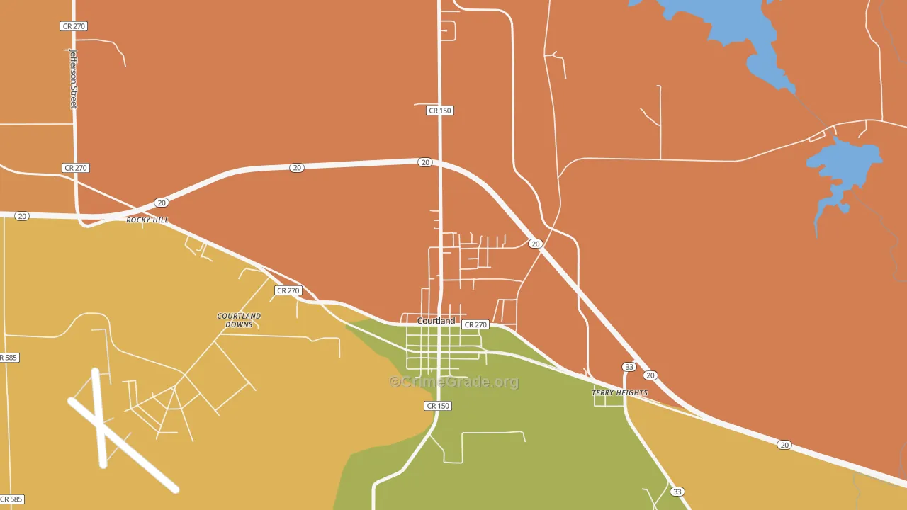 North Courtland, AL Map of Vandalism Rates