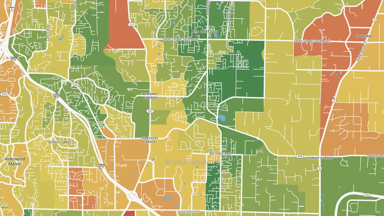 North Creek, Bothell, WA Map of Vandalism Rates