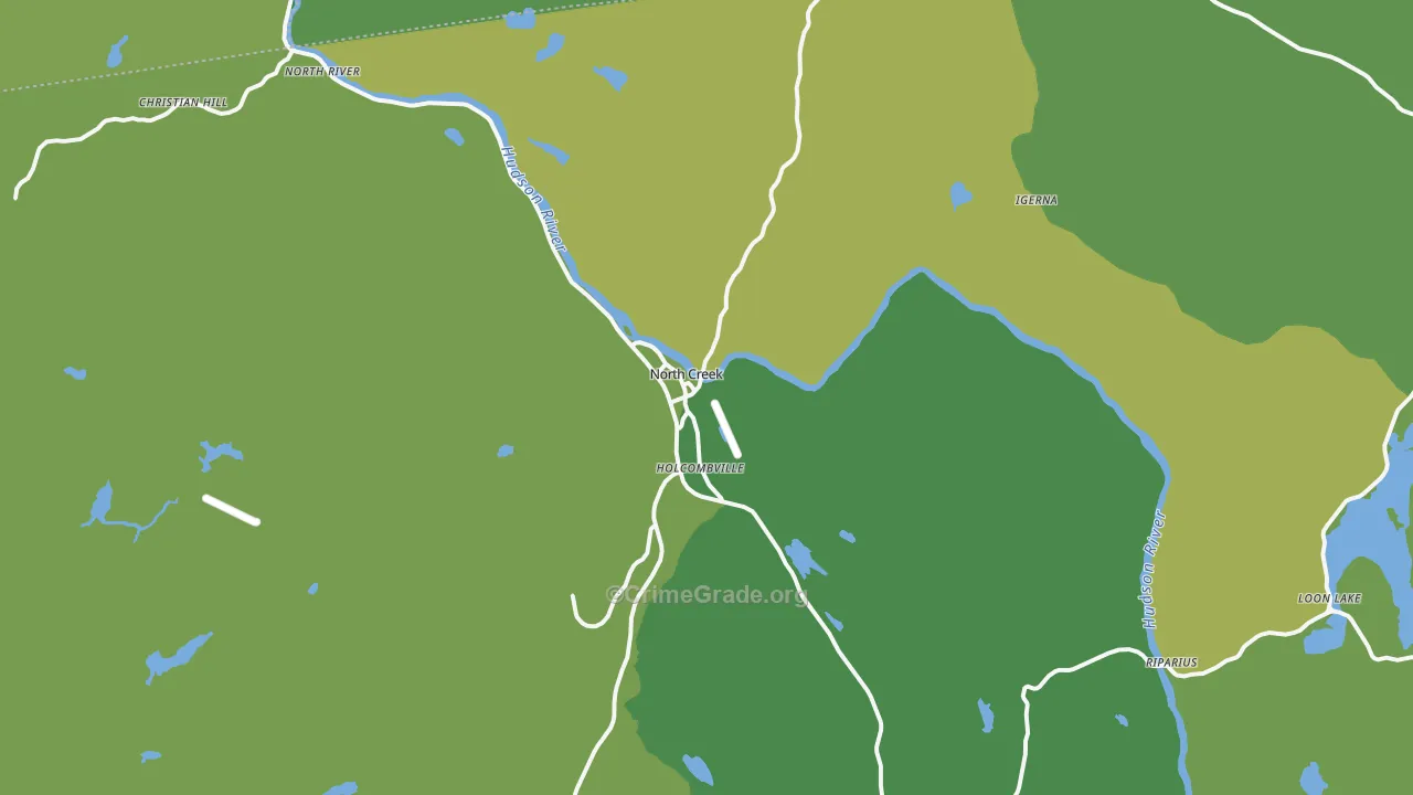 North Creek, NY Map of Vandalism Rates