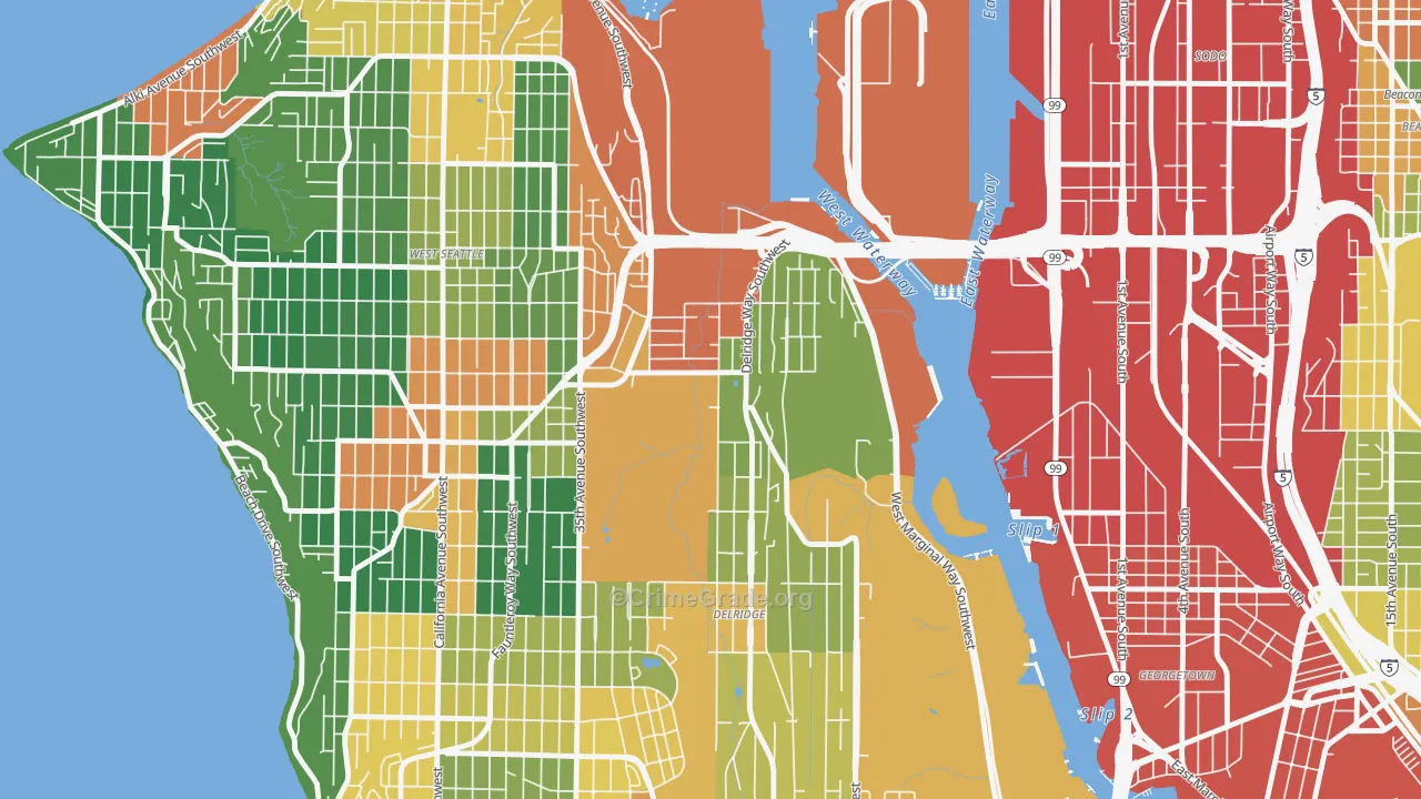 North Delridge, Seattle, WA Map of Vandalism Rates