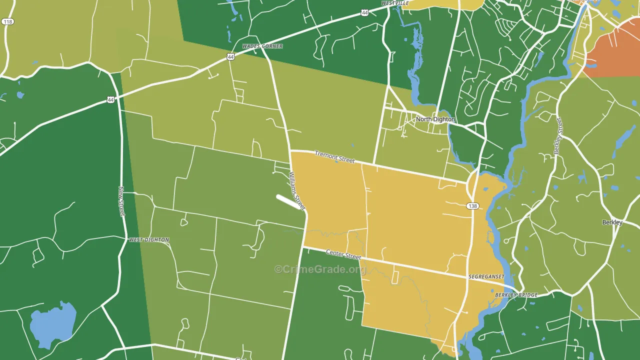 North Dighton, MA Map of Vandalism Rates