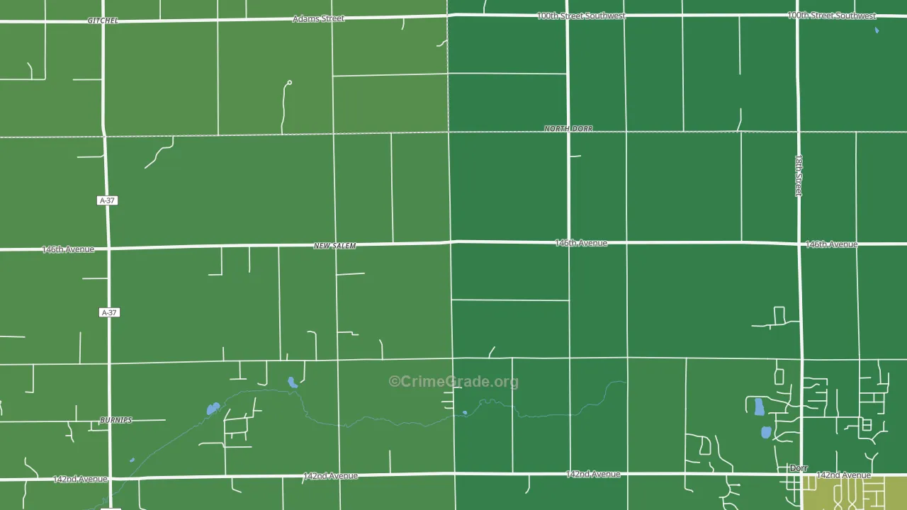 North Dorr, MI Map of Vandalism Rates