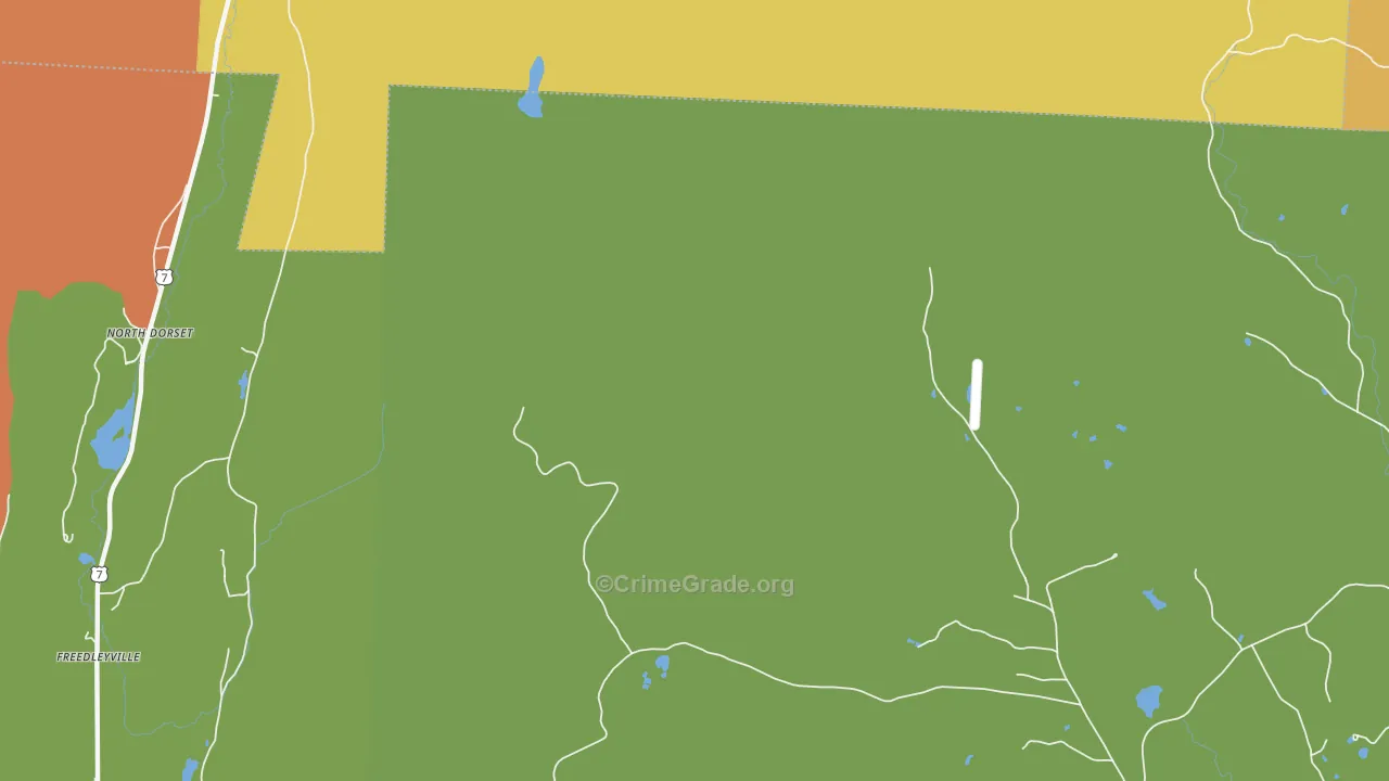 North Dorset, VT Map of Vandalism Rates