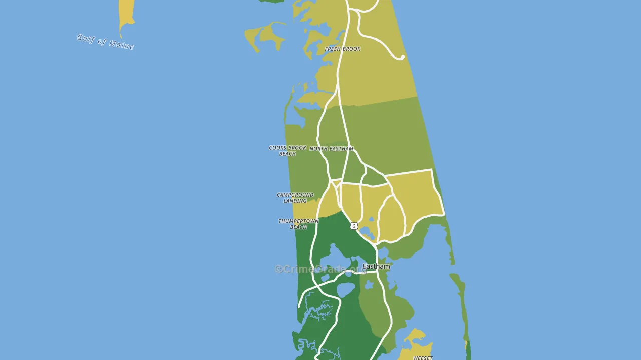 North Eastham, MA Map of Vandalism Rates
