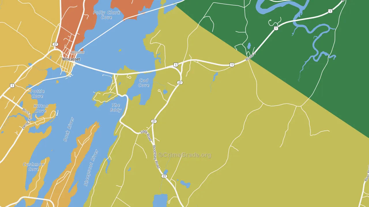 North Edgecomb, ME Map of Vandalism Rates