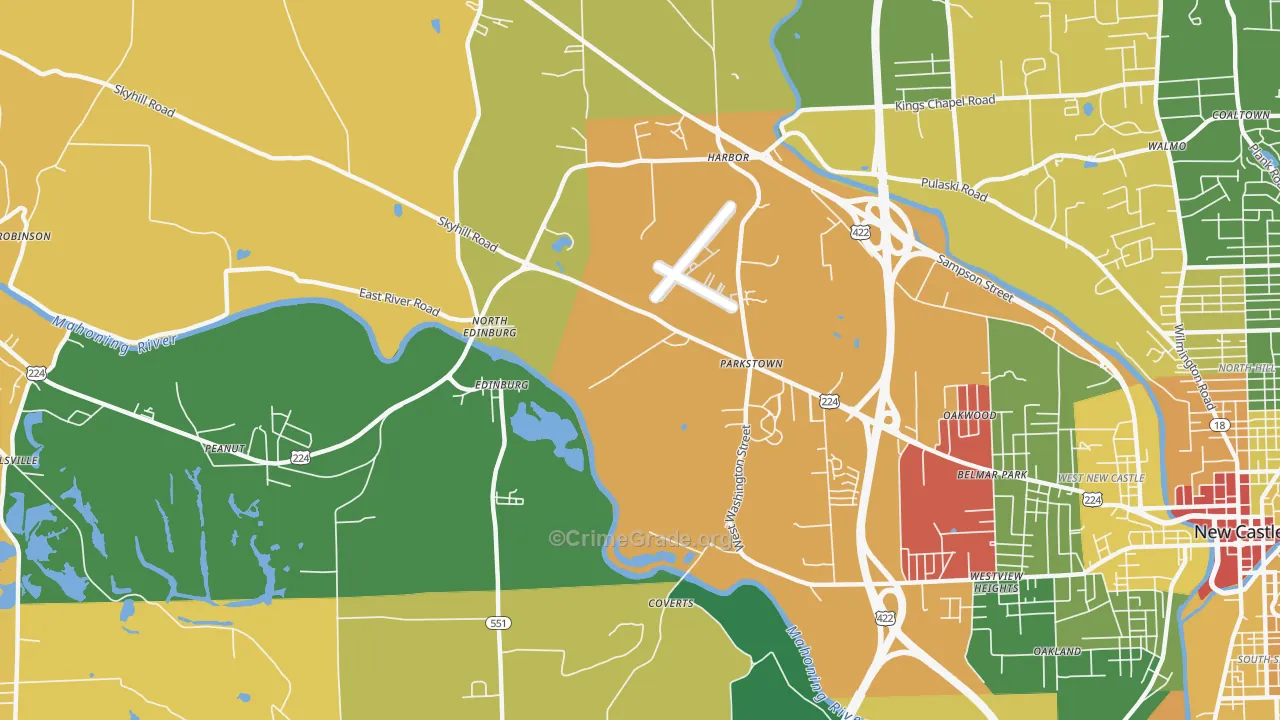 North Edinburg, PA Map of Vandalism Rates