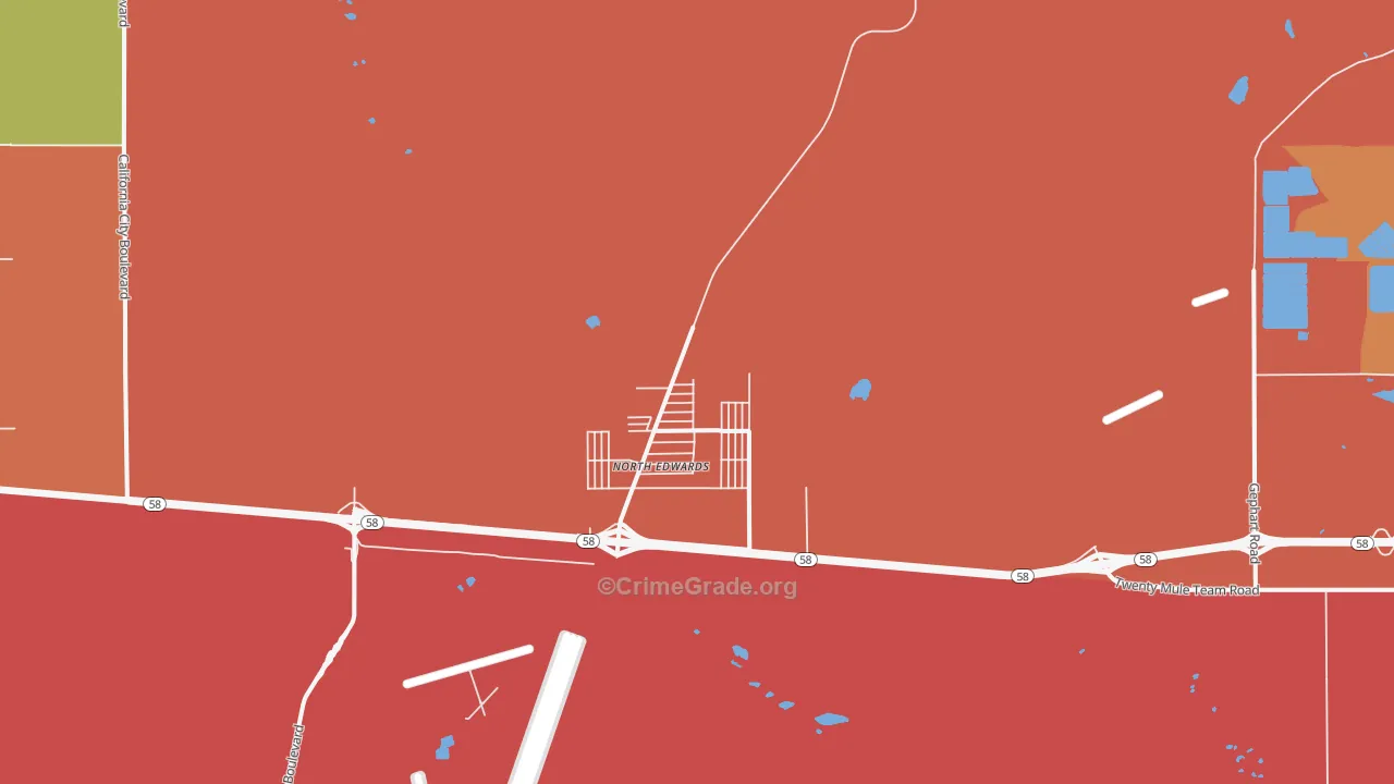 North Edwards, CA Map of Vandalism Rates