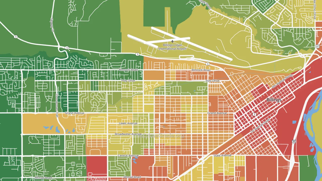North Elevation, Billings, MT Map of Vandalism Rates