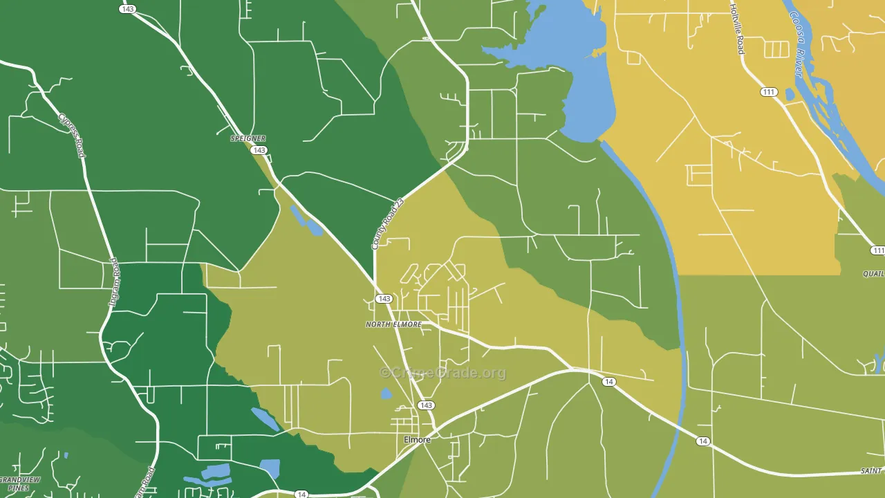 North Elmore, AL Map of Vandalism Rates