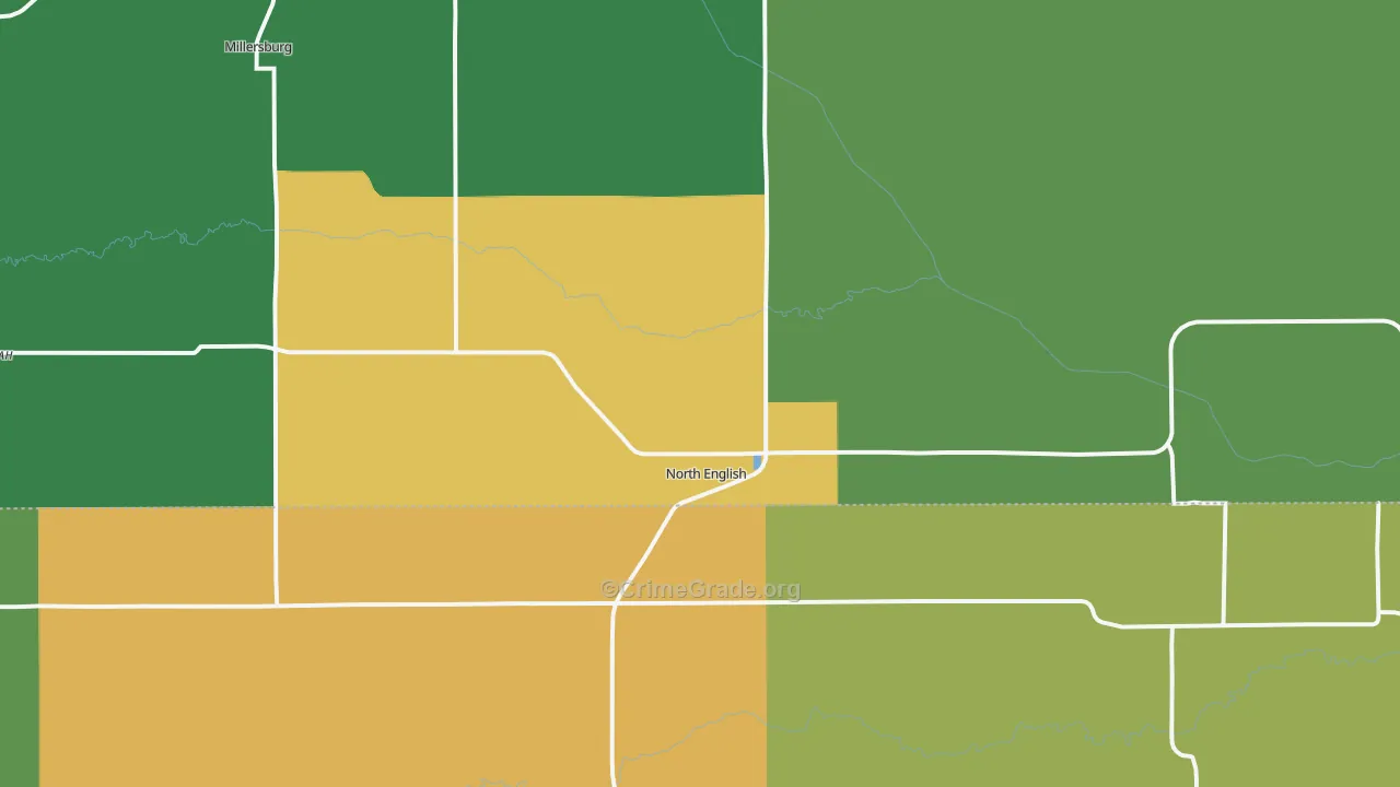 North English, IA Map of Vandalism Rates
