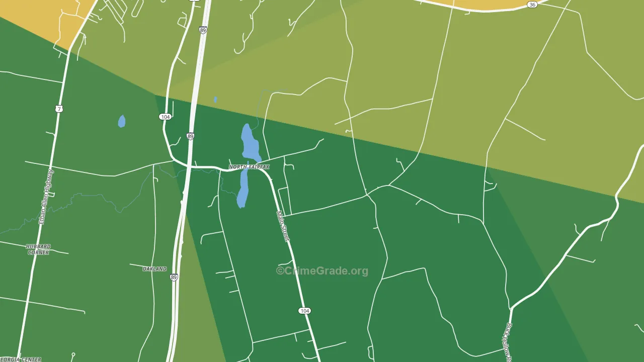 North Fairfax, VT Map of Vandalism Rates