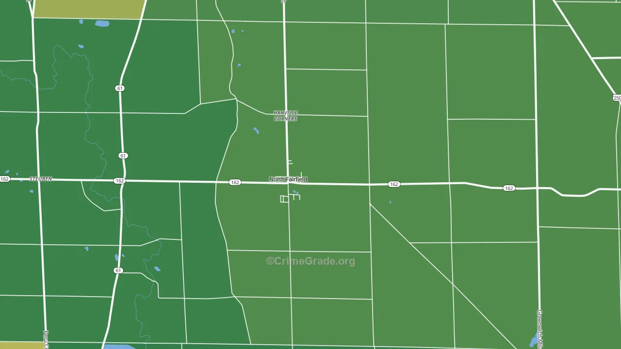North Fairfield, OH Map of Vandalism Rates