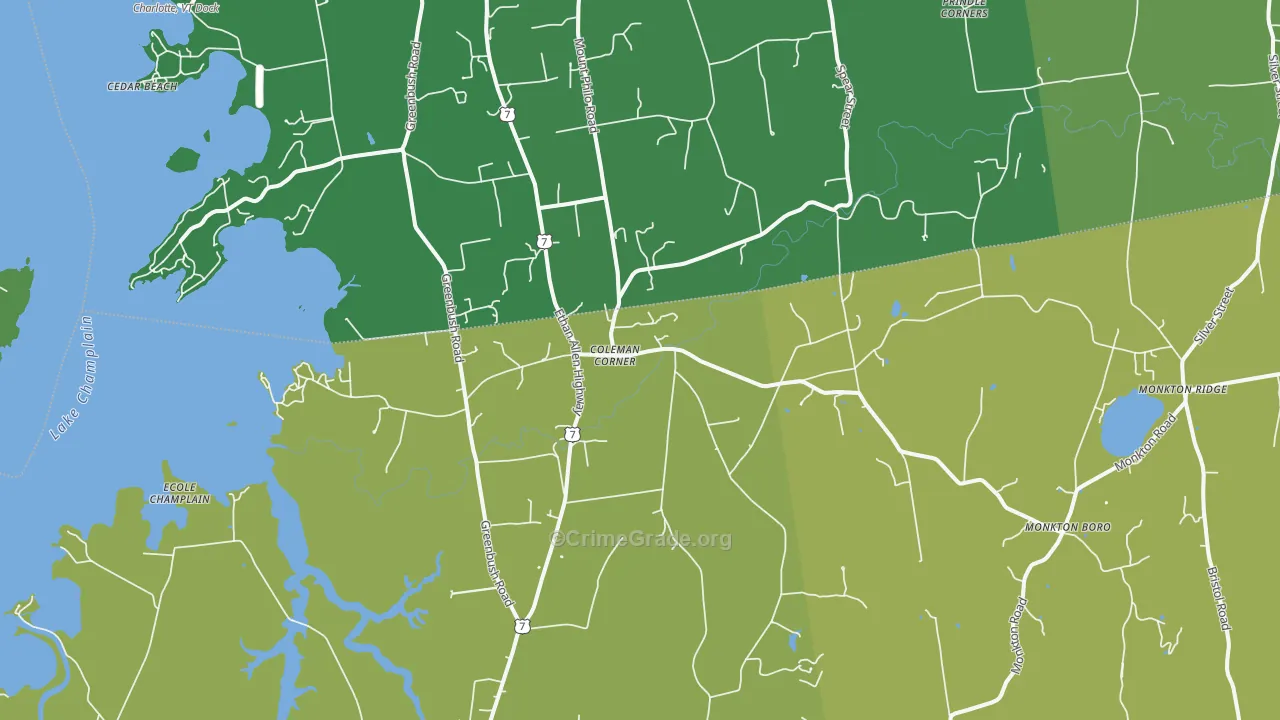 North Ferrisburgh, VT Map of Vandalism Rates