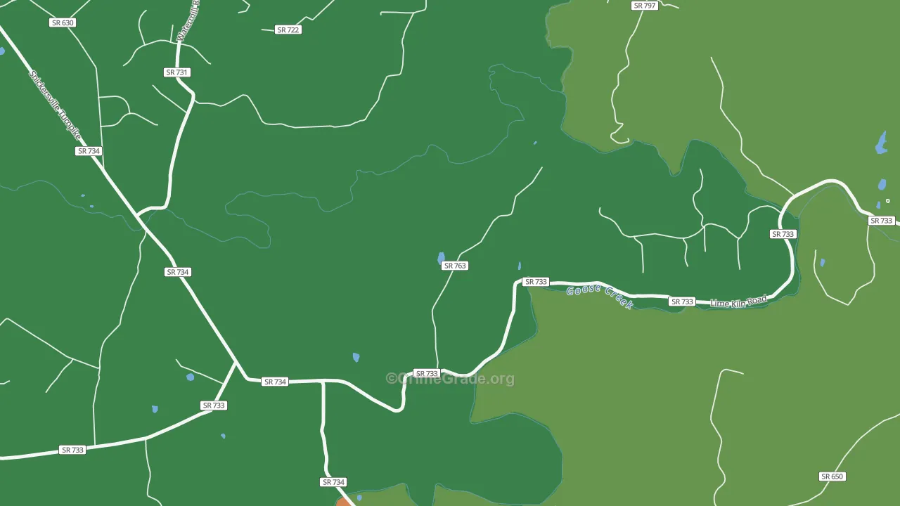 North Fork, VA Map of Vandalism Rates