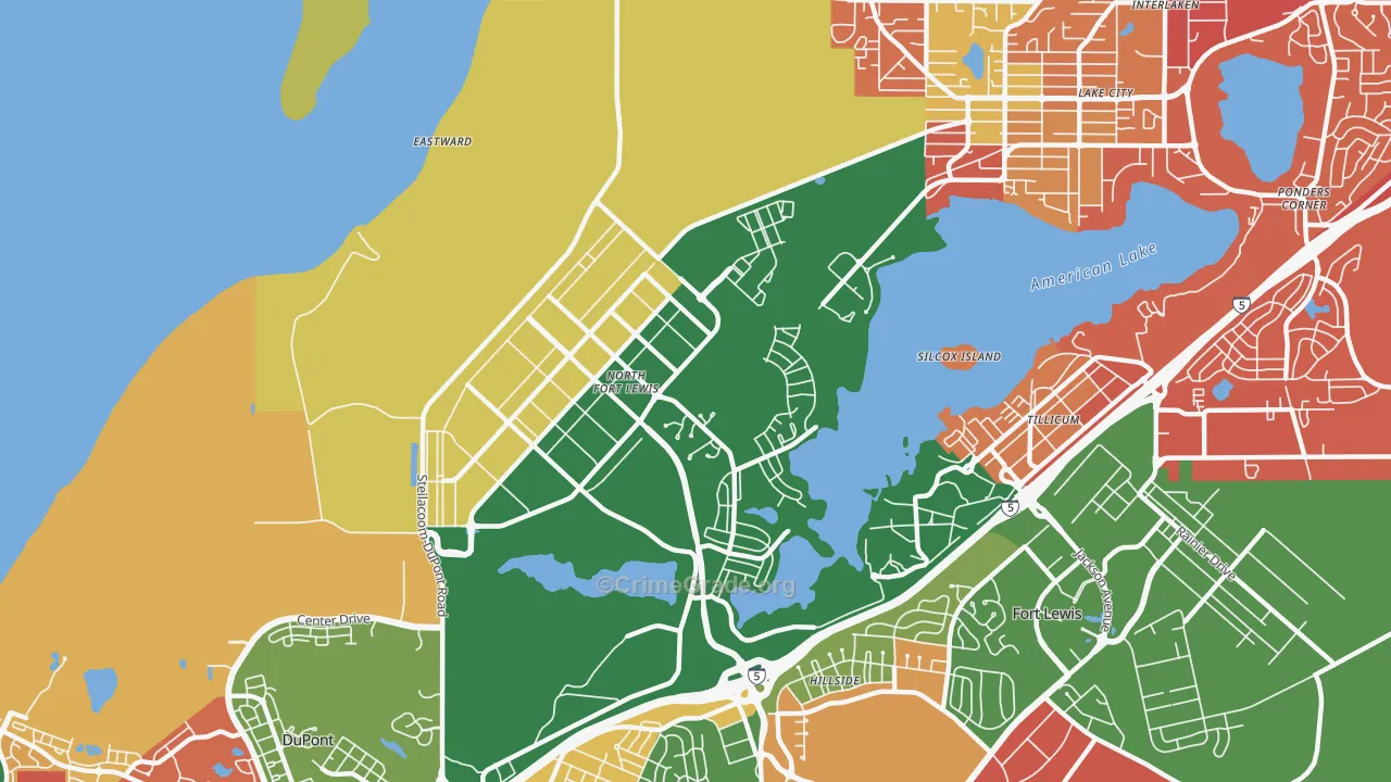 North Fort Lewis, WA Map of Vandalism Rates