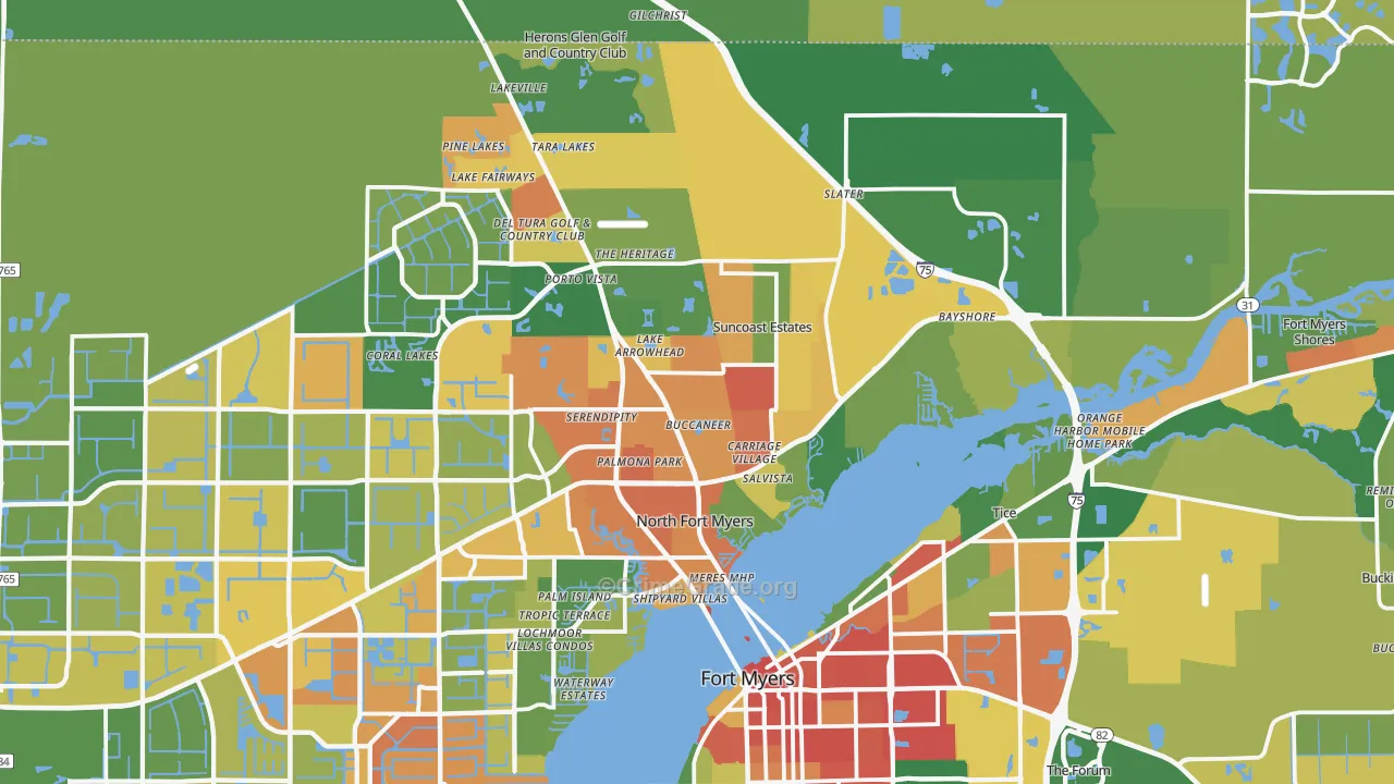 North Fort Myers, FL Map of Vandalism Rates