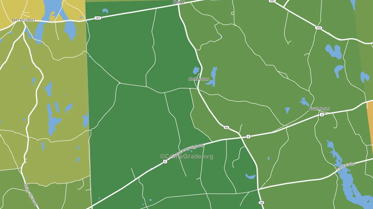 North Foster, RI Map of Vandalism Rates