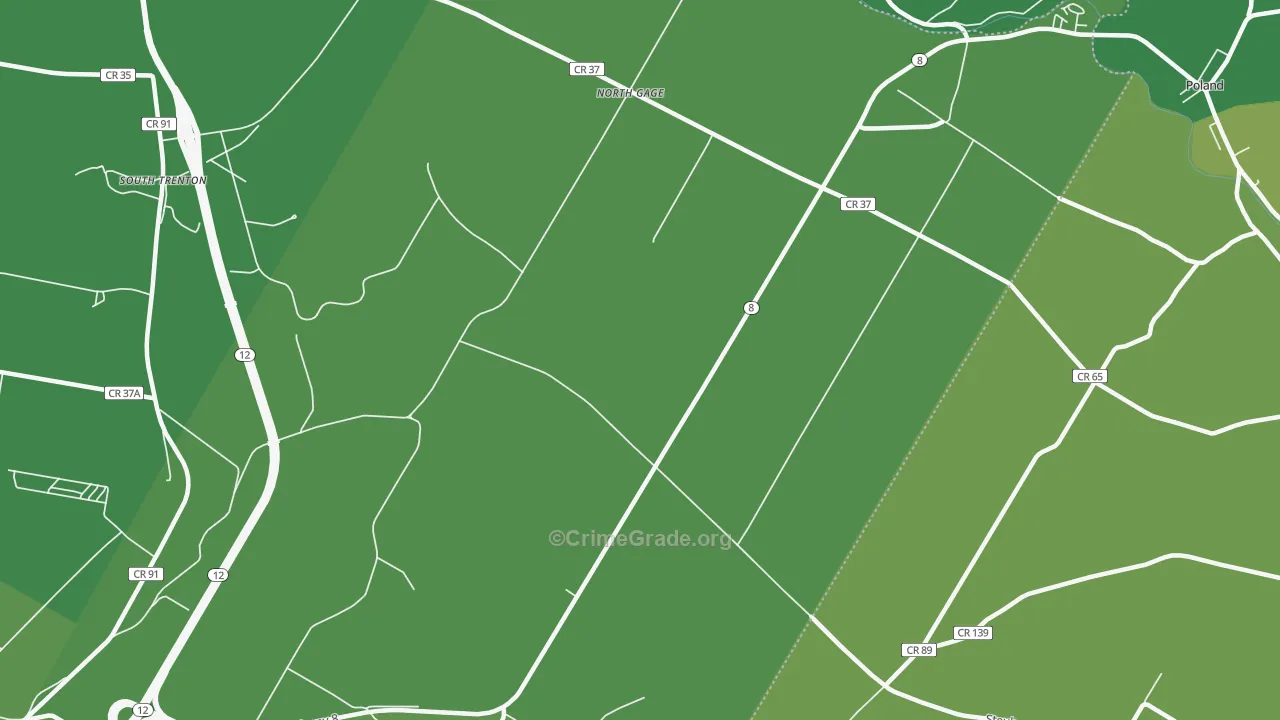 North Gage, NY Map of Vandalism Rates
