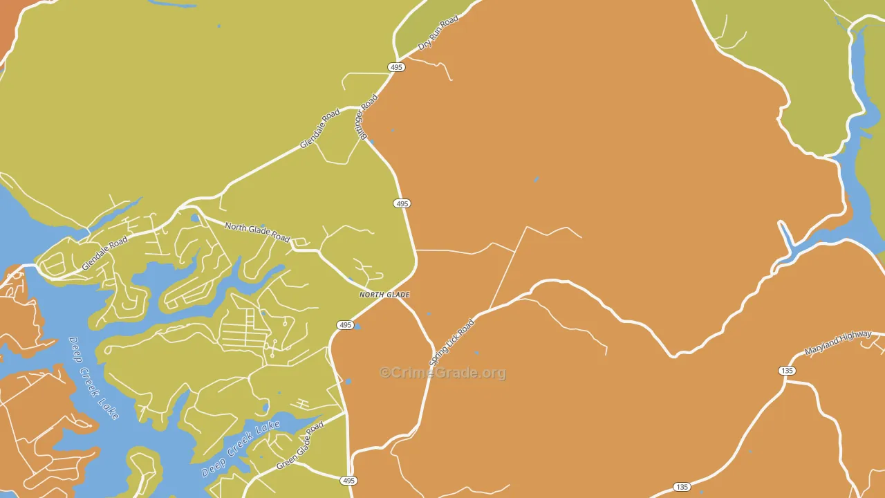 North Glade, MD Map of Vandalism Rates