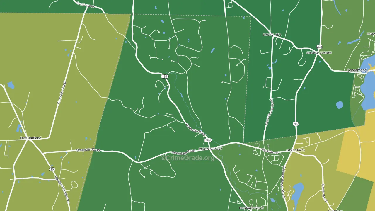 North Granby, CT Map of Vandalism Rates