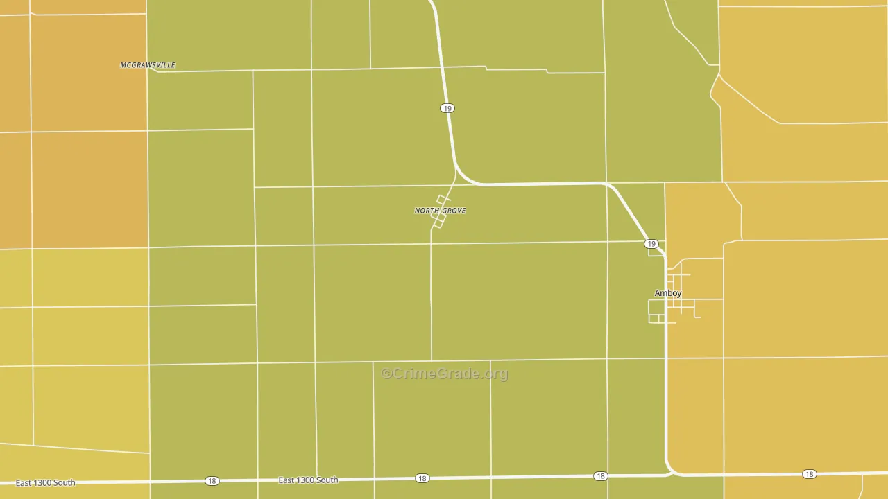 North Grove, IN Map of Vandalism Rates
