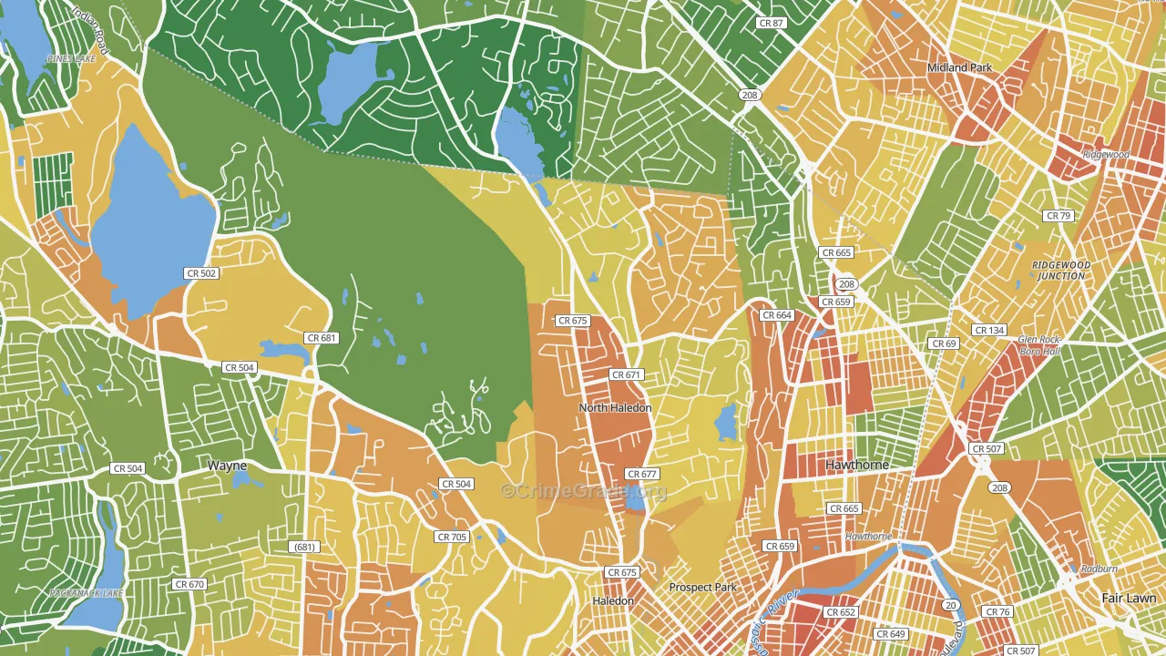 North Haledon, NJ Map of Vandalism Rates