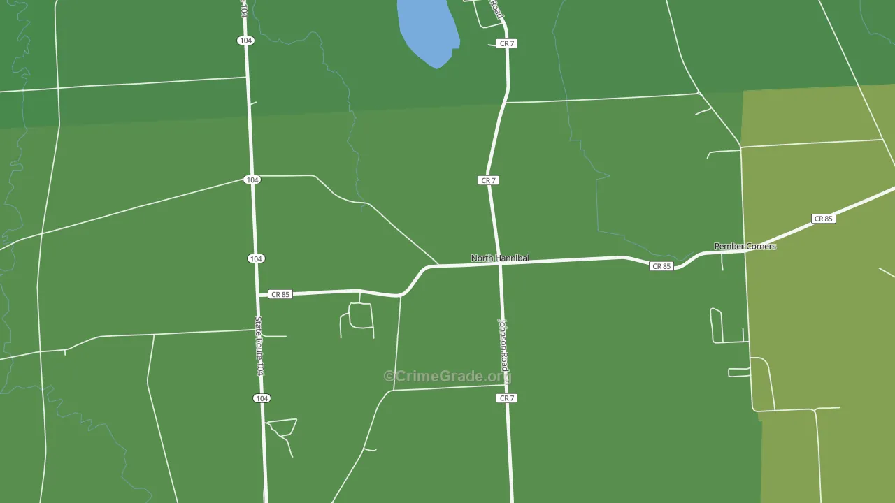 North Hannibal, NY Map of Vandalism Rates