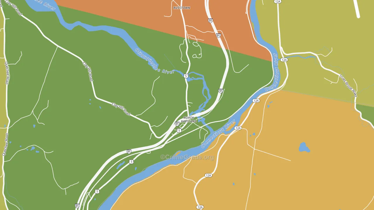 North Hartland, VT Map of Vandalism Rates
