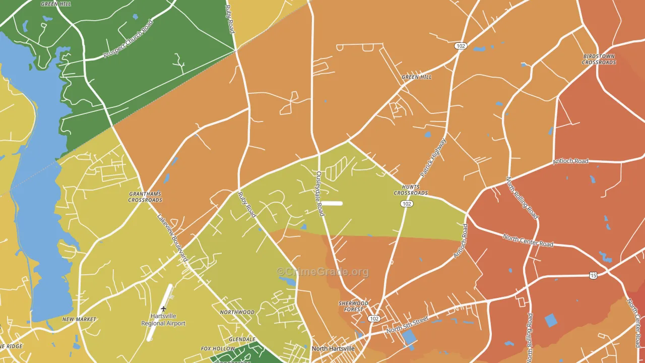 North Hartsville, SC Map of Vandalism Rates