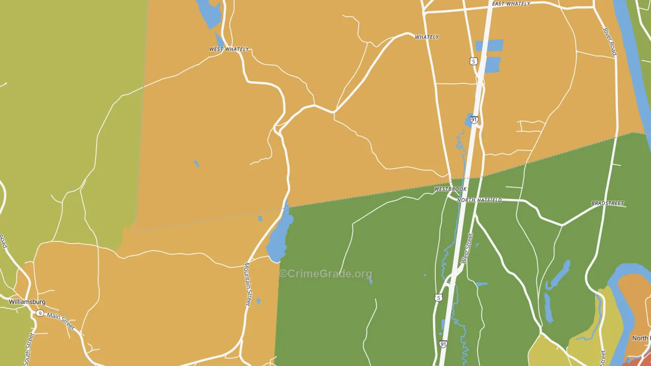 North Hatfield, MA Map of Vandalism Rates