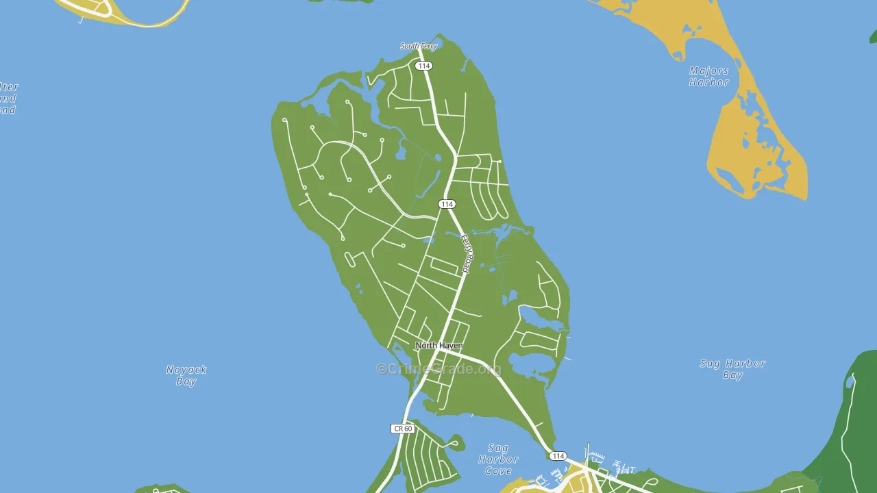 North Haven, NY Map of Vandalism Rates