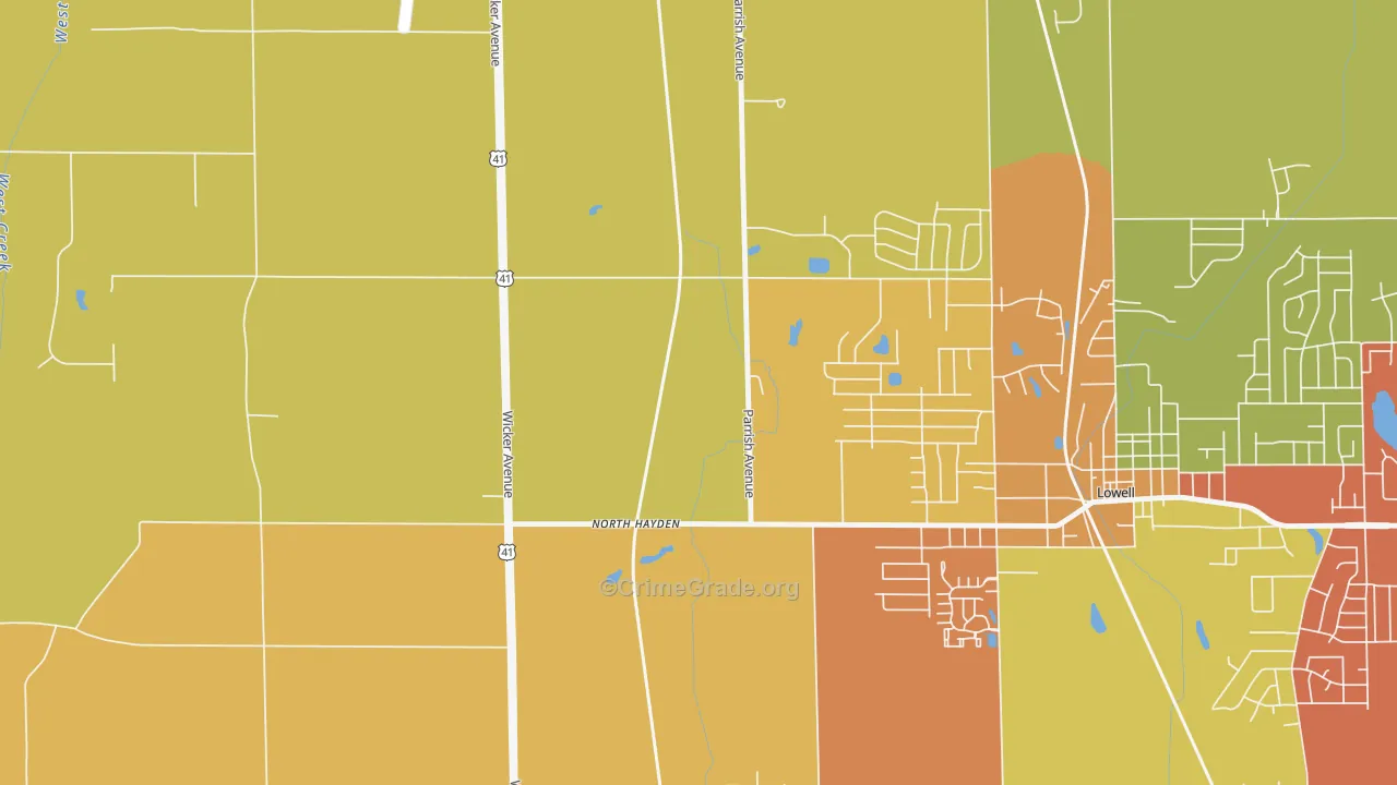 North Hayden, IN Map of Vandalism Rates