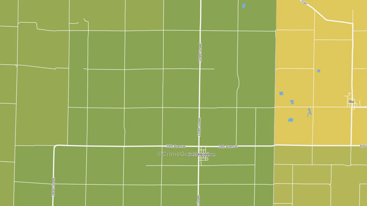 North Henderson, IL Map of Vandalism Rates