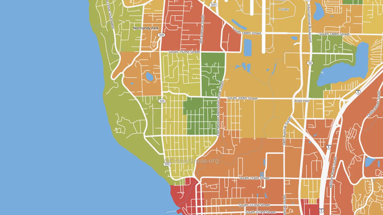 North Hill, Des Moines, WA Map of Vandalism Rates