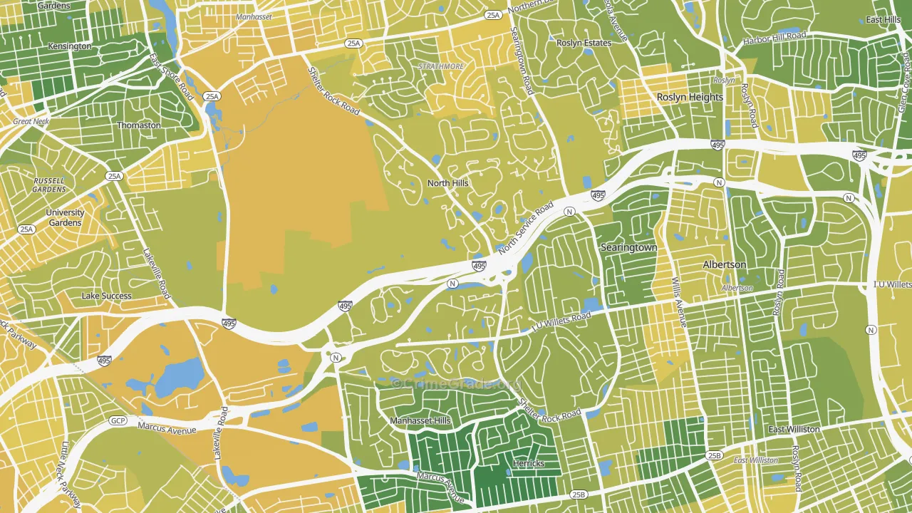 North Hills, NY Map of Vandalism Rates