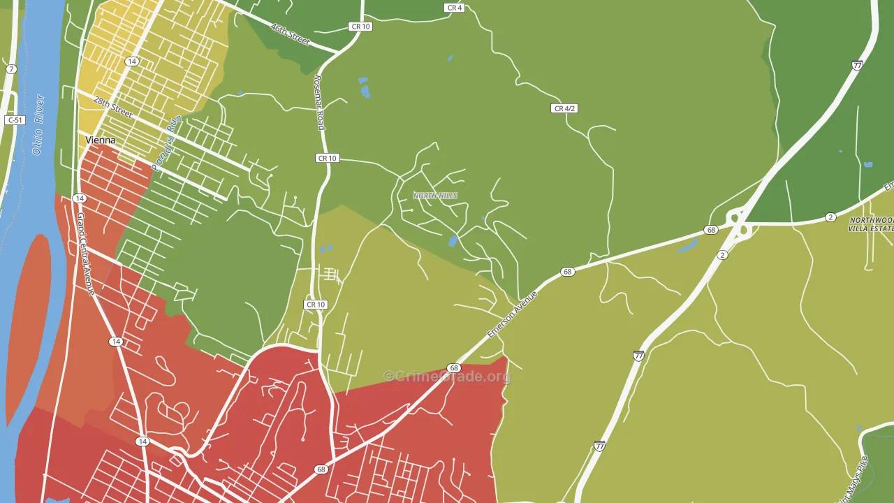 North Hills, WV Map of Vandalism Rates