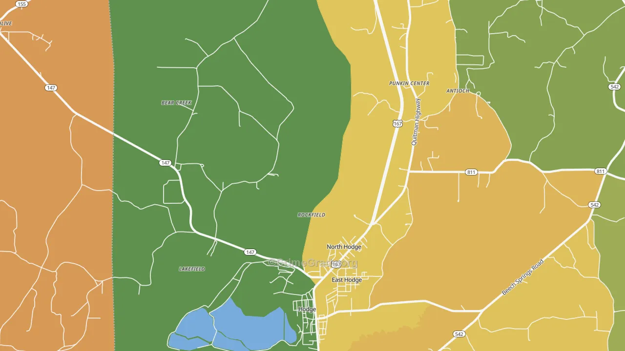 North Hodge, LA Map of Vandalism Rates