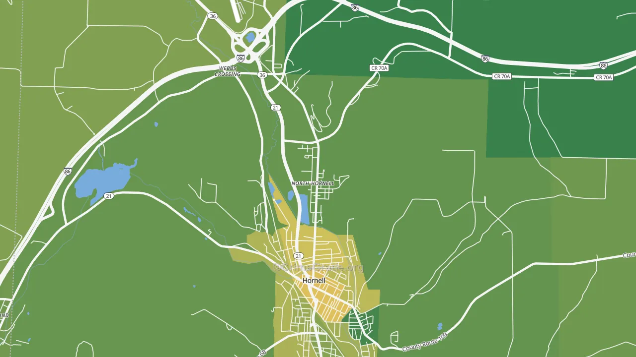 North Hornell, NY Map of Vandalism Rates