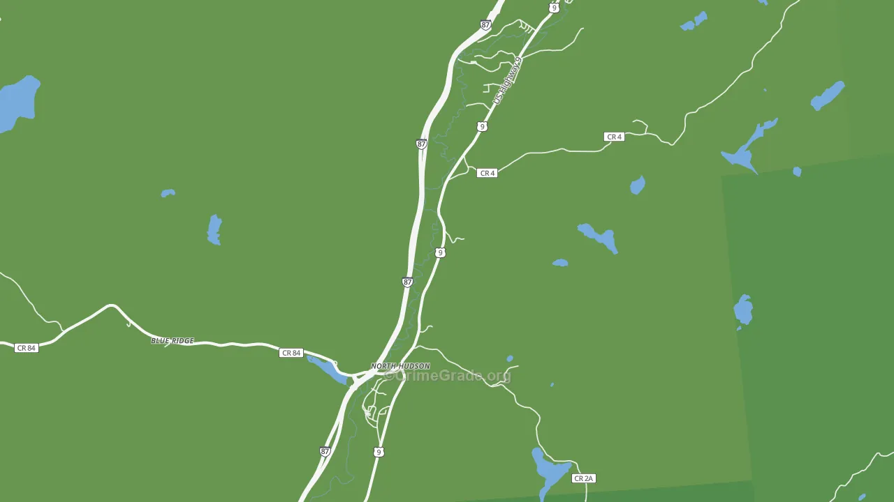 North Hudson, NY Map of Vandalism Rates