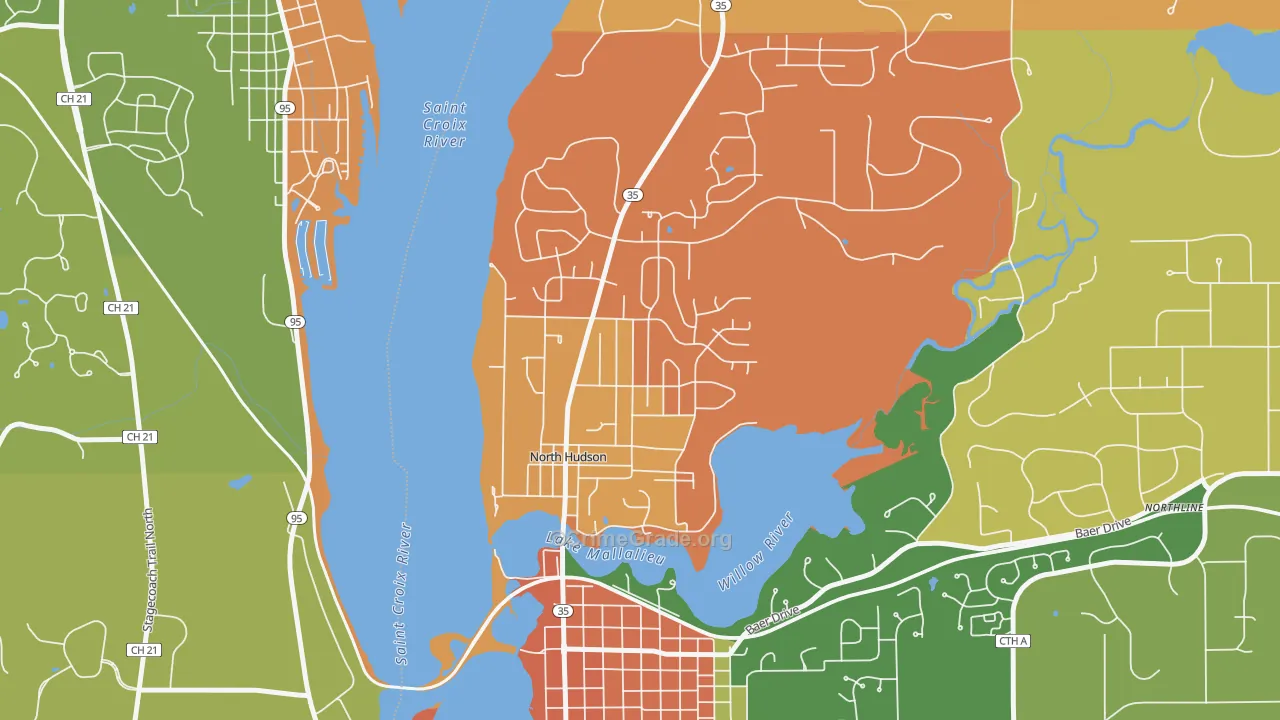 North Hudson, WI Map of Vandalism Rates