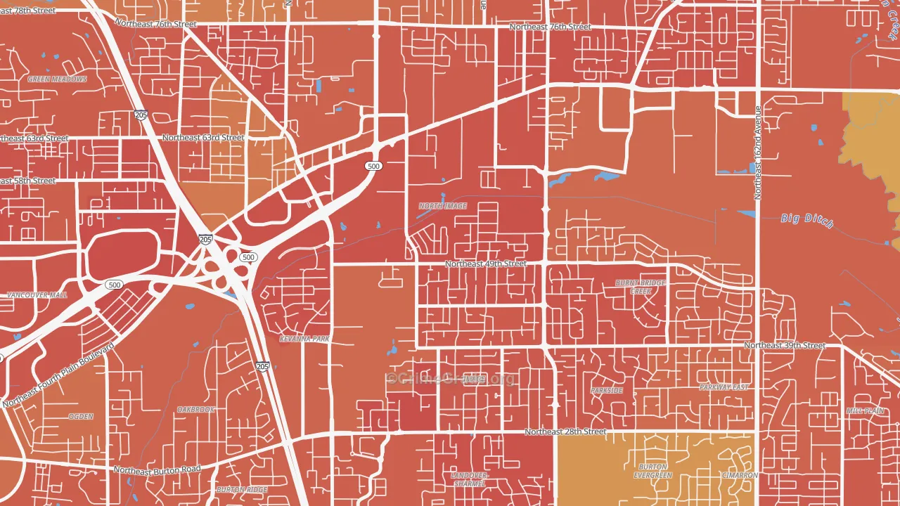 North Image, Vancouver, WA Map of Vandalism Rates