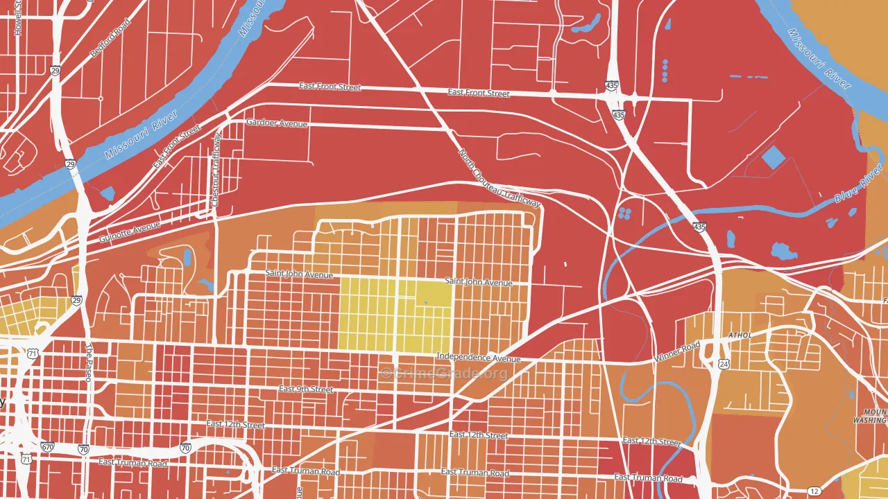 North India Mound, Kansas City, MO Map of Vandalism Rates