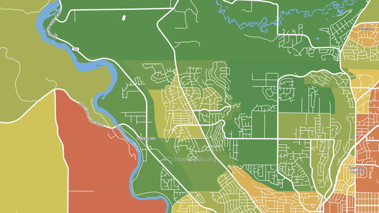 North Indian Trail, Spokane, WA Map of Vandalism Rates